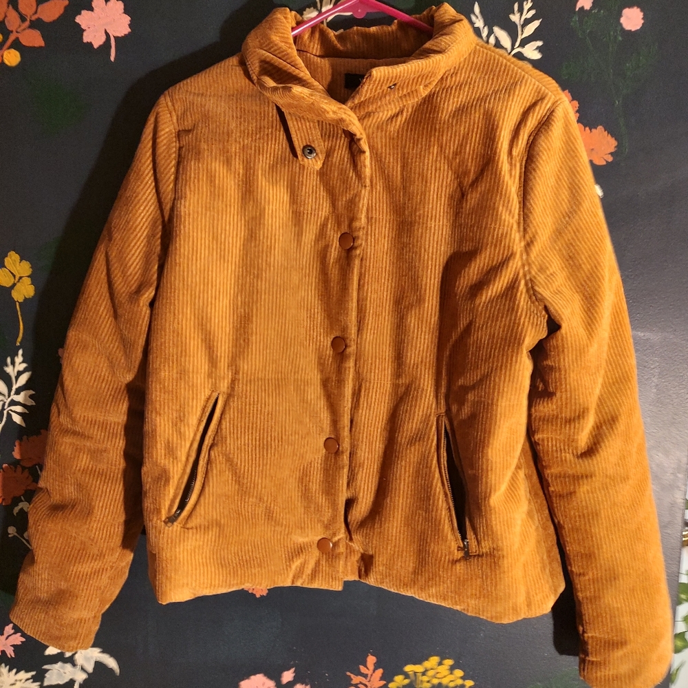 Very J Padded Puffer Corduroy Jacket